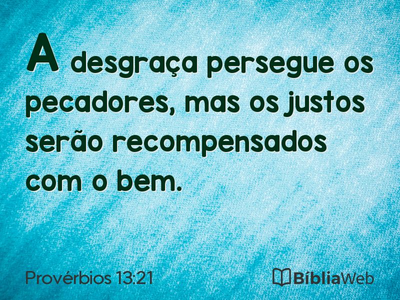 Provérbios 13:21 em imagem para compartilhar