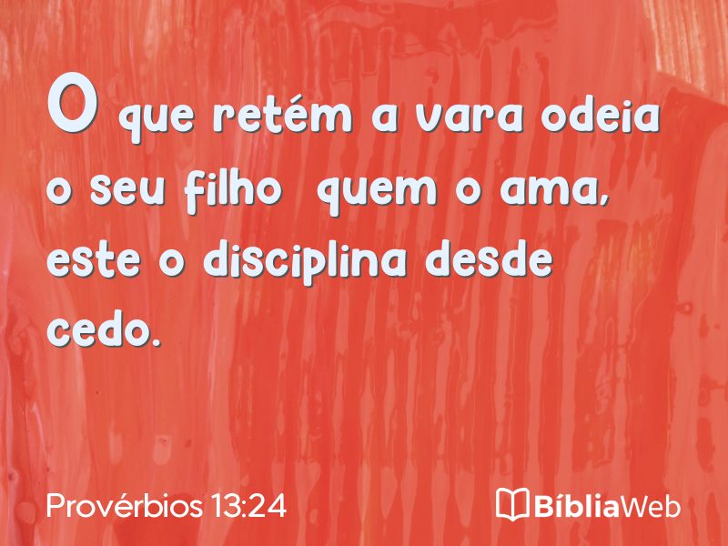 Provérbios 13:24 em imagem para compartilhar