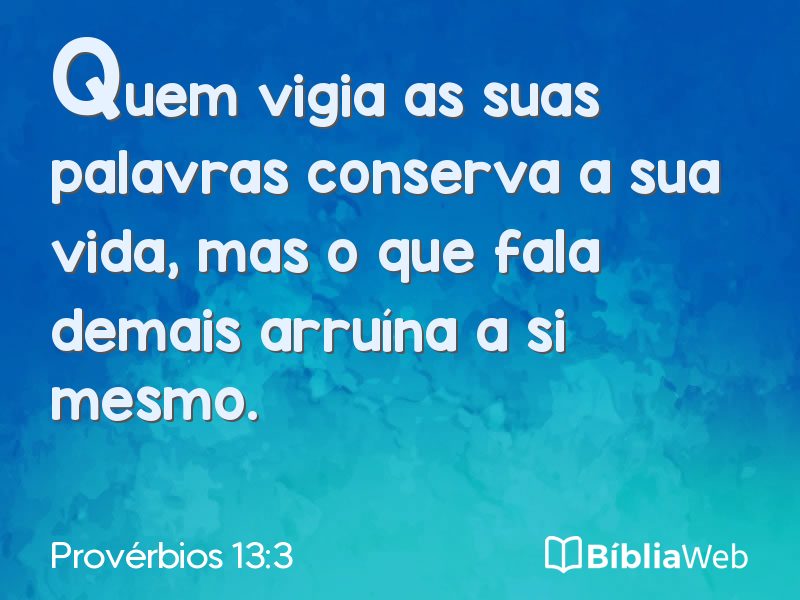 Provérbios 13:3 em imagem para compartilhar