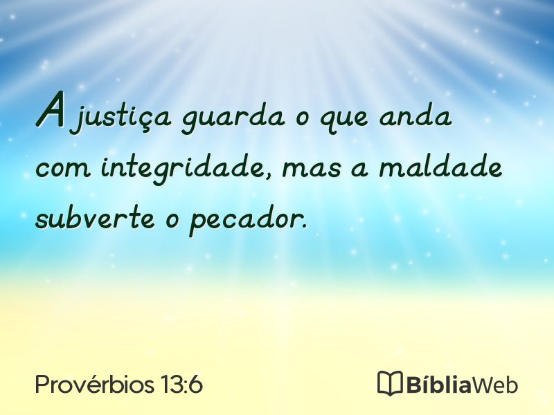 Provérbios 13:6 em imagem para compartilhar