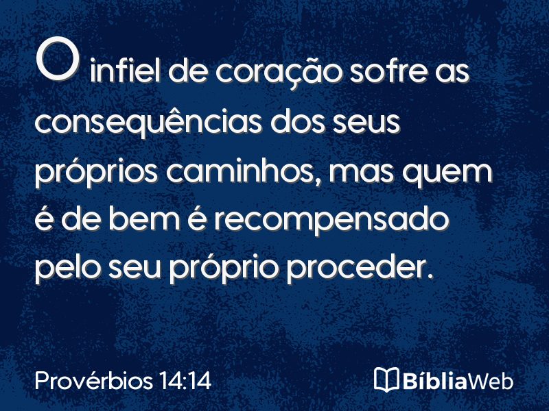 Provérbios 14:14 em imagem para compartilhar