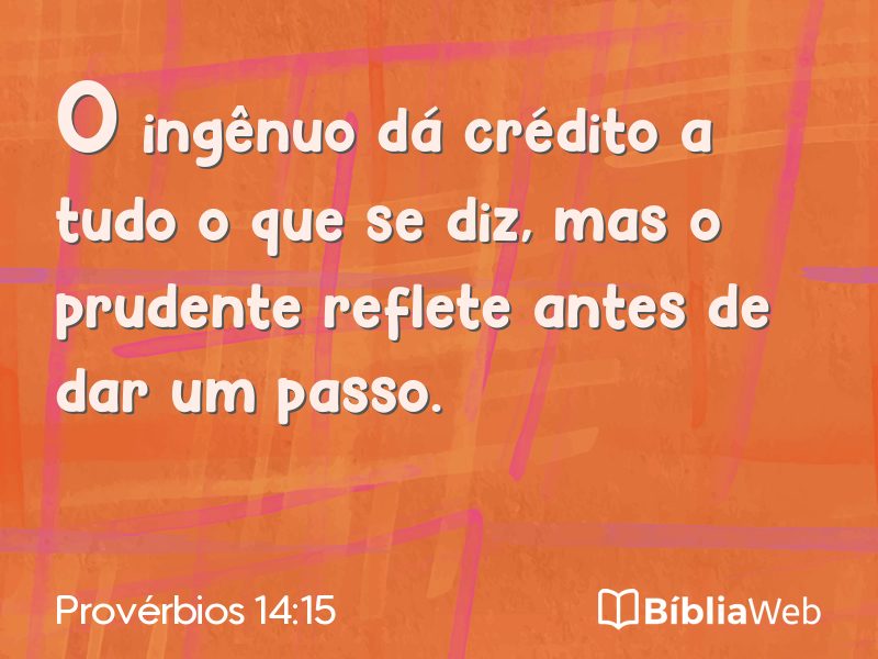 Provérbios 14:15 em imagem para compartilhar