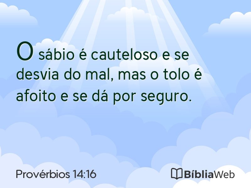 Provérbios 14:16 em imagem para compartilhar