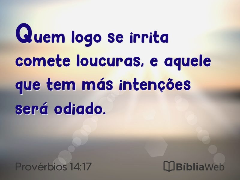 Provérbios 14:17 em imagem para compartilhar
