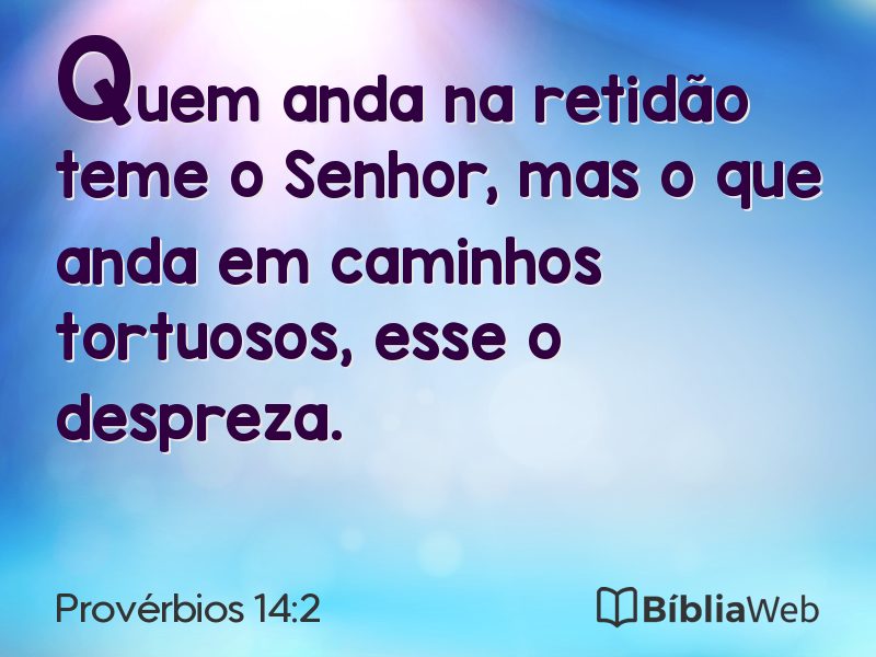 Provérbios 14:2 em imagem para compartilhar