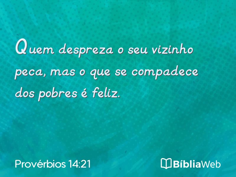 Provérbios 14:21 em imagem para compartilhar