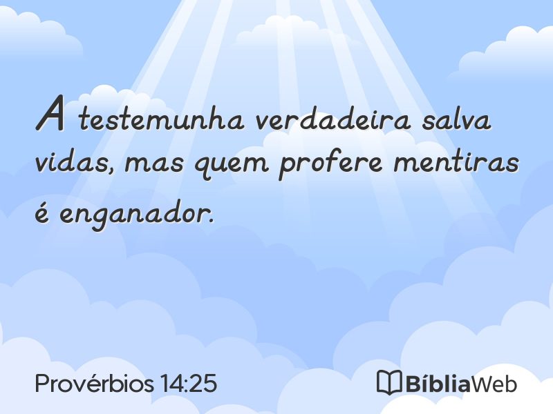 Provérbios 14:25 em imagem para compartilhar