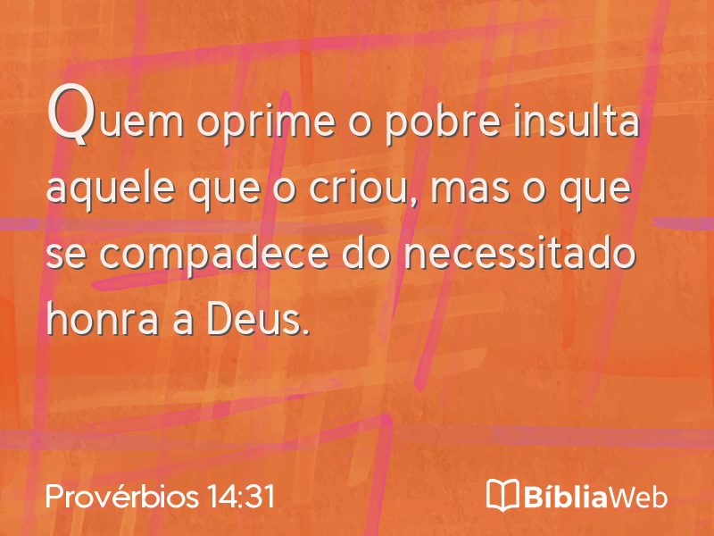 Provérbios 14:31 em imagem para compartilhar