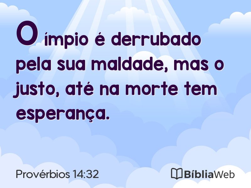 Provérbios 14:32 em imagem para compartilhar