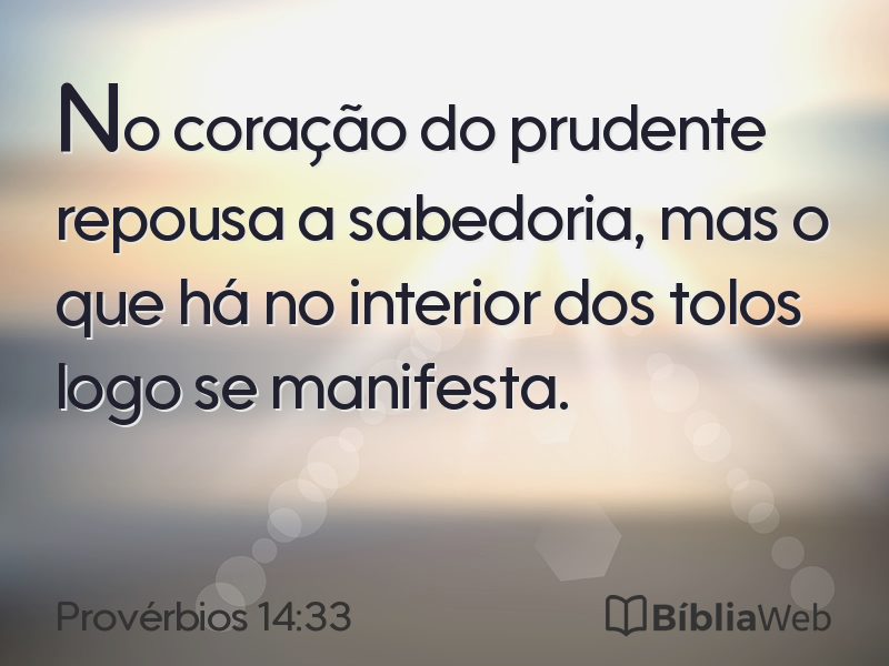 Provérbios 14:33 em imagem para compartilhar