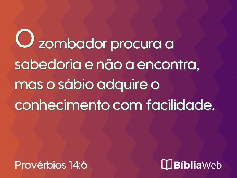 Provérbios 14:6 em imagem para compartilhar
