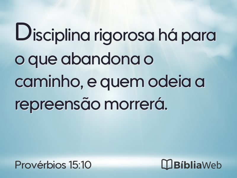 Provérbios 15:10 em imagem para compartilhar