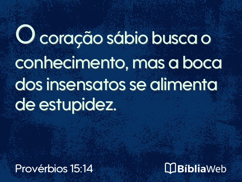 Provérbios 15:14 em imagem para compartilhar
