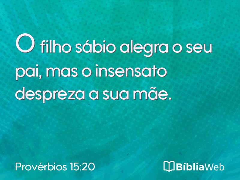 Provérbios 15:20 em imagem para compartilhar