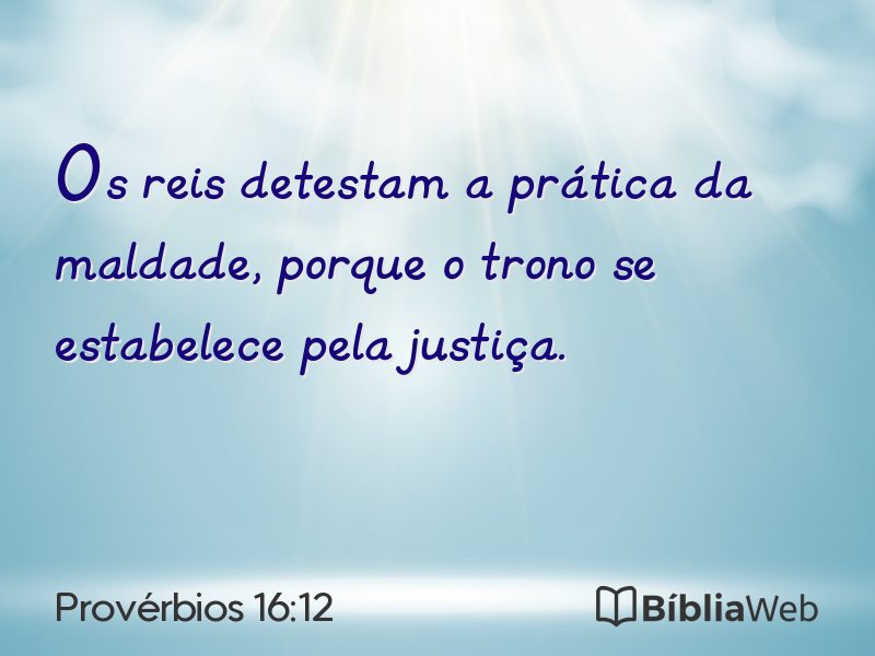 Provérbios 16:12 em imagem para compartilhar