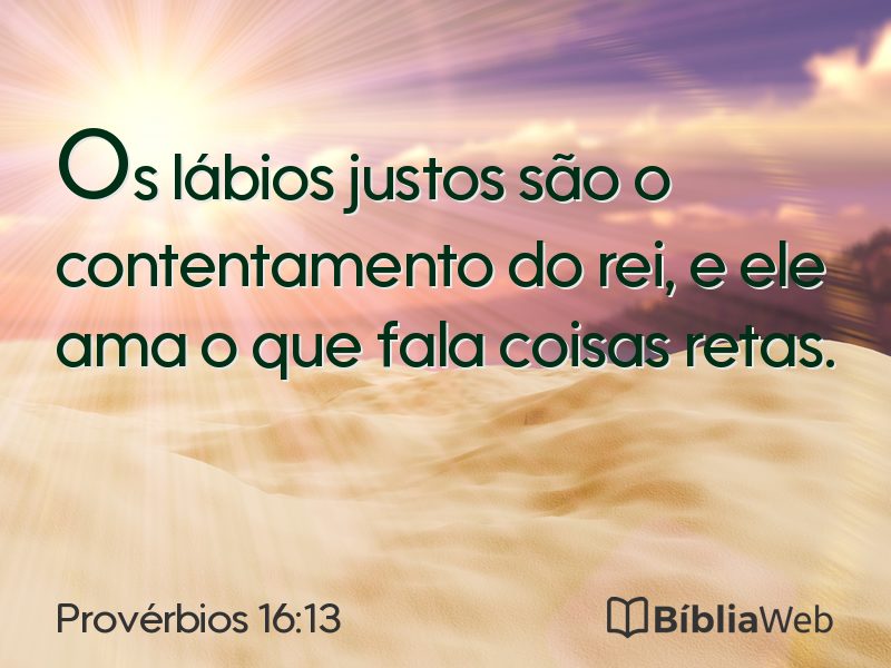 Provérbios 16:13 em imagem para compartilhar
