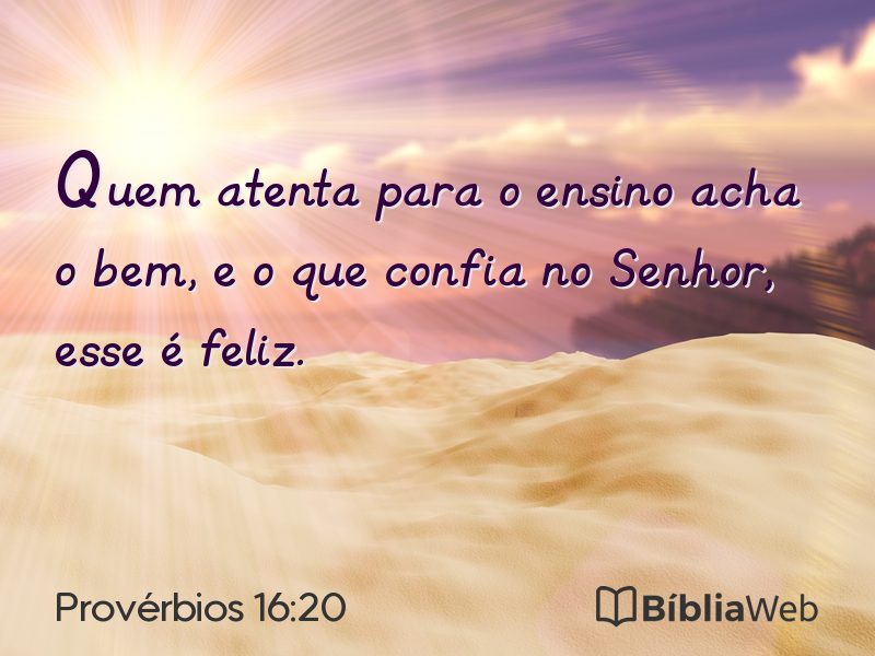 Provérbios 16:20 em imagem para compartilhar