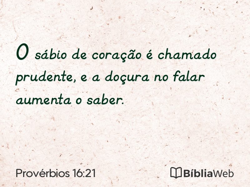 Provérbios 16:21 em imagem para compartilhar