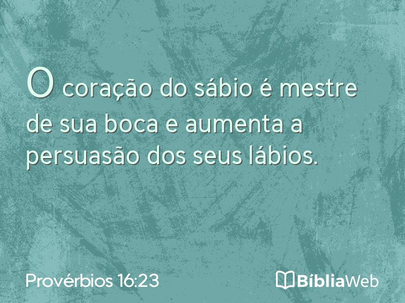 Provérbios 16:23 em imagem para compartilhar