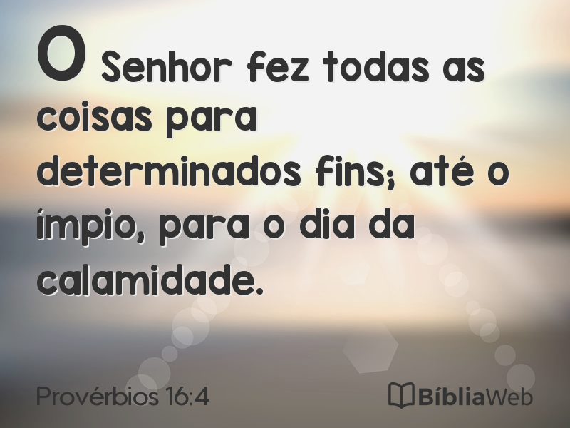 Provérbios 16:4 em imagem para compartilhar
