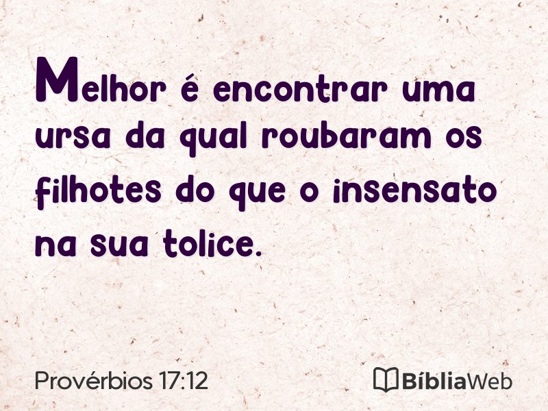 Provérbios 17:12 em imagem para compartilhar