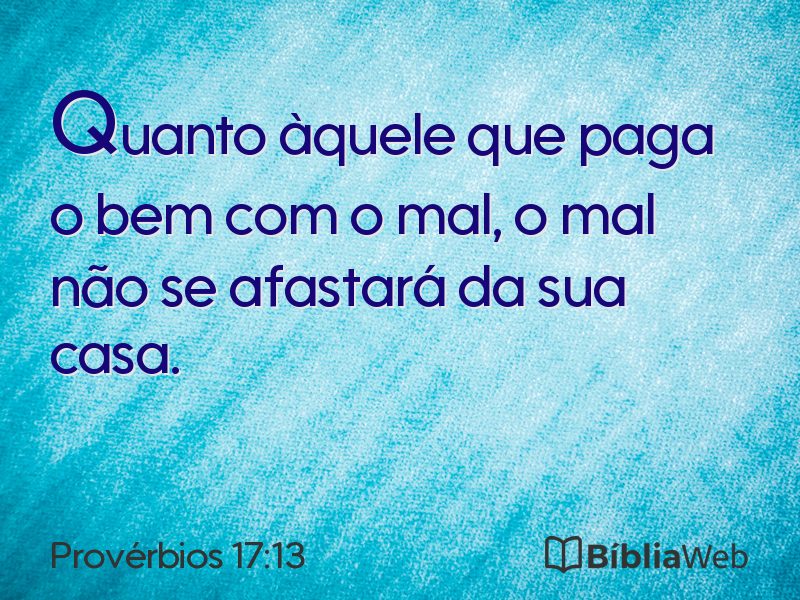 Provérbios 17:13 em imagem para compartilhar