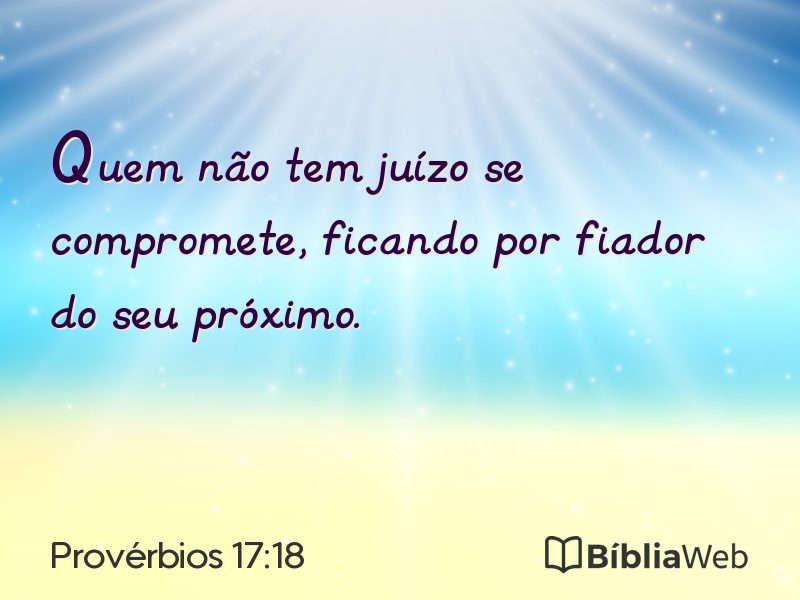 Provérbios 17:18 em imagem para compartilhar