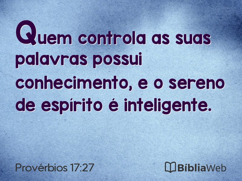 Provérbios 17:27 em imagem para compartilhar