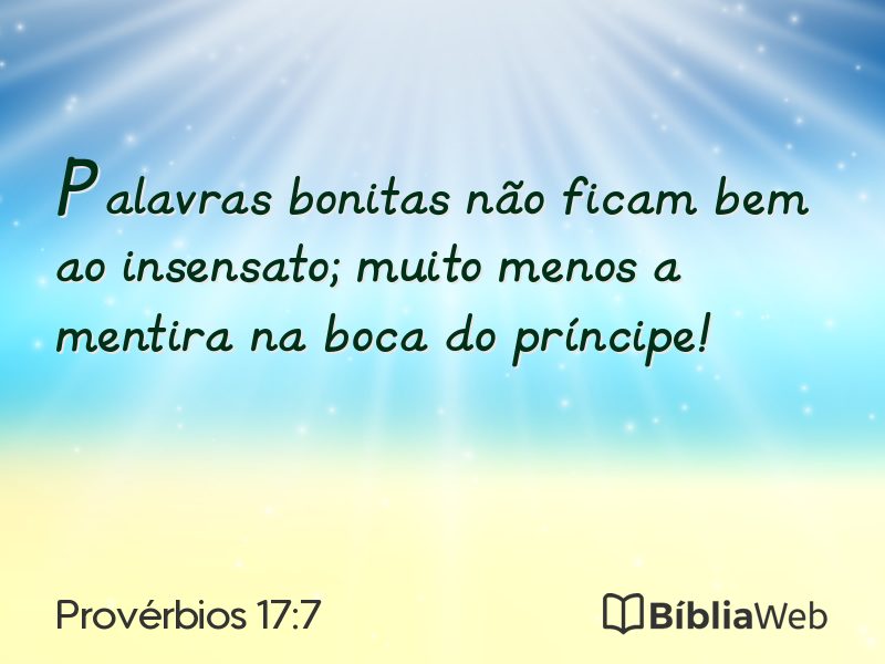 Provérbios 17:7 em imagem para compartilhar