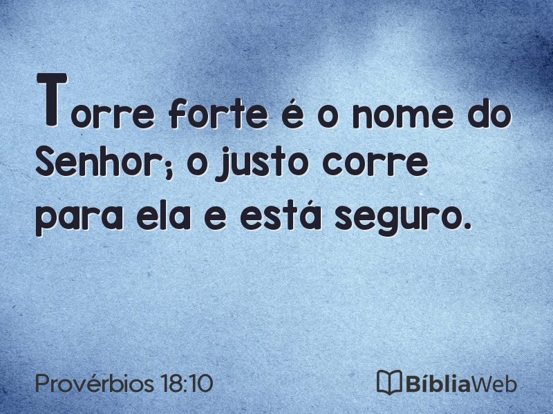 Provérbios 18:10 em imagem para compartilhar