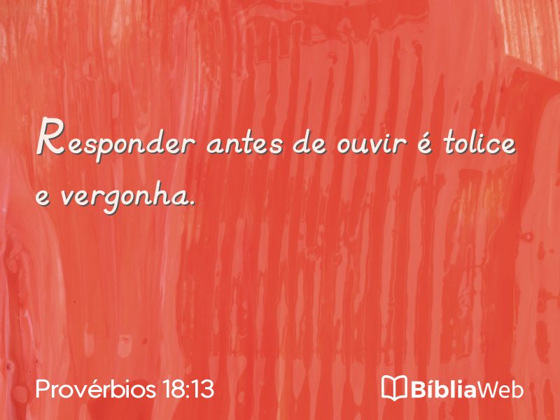 Provérbios 18:13 em imagem para compartilhar
