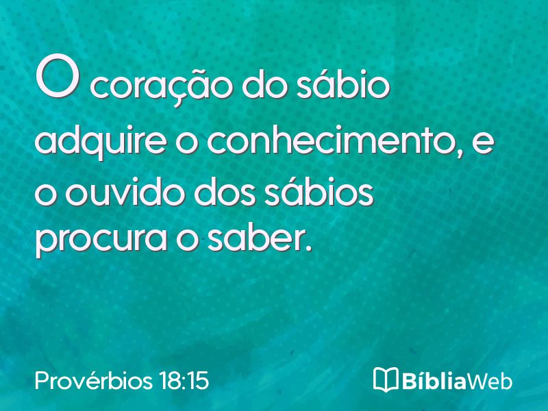 Provérbios 18:15 em imagem para compartilhar