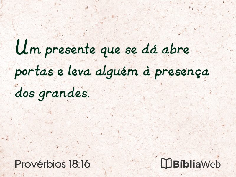 Provérbios 18:16 em imagem para compartilhar