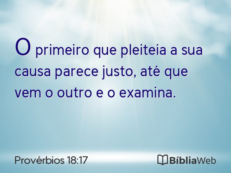 Provérbios 18:17 em imagem para compartilhar