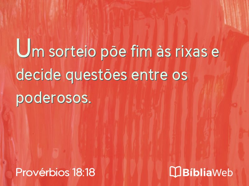 Provérbios 18:18 em imagem para compartilhar