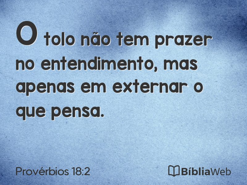 Provérbios 18:2 em imagem para compartilhar