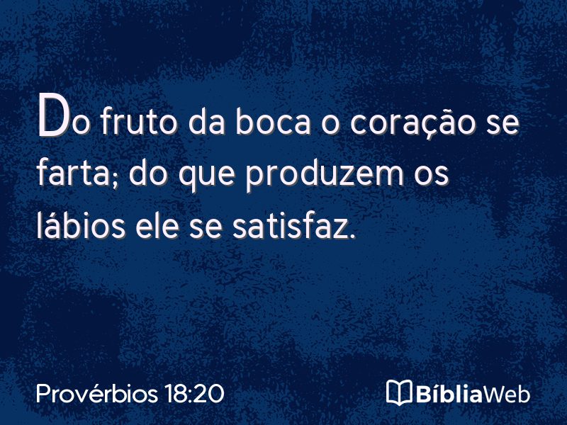 Provérbios 18:20 em imagem para compartilhar