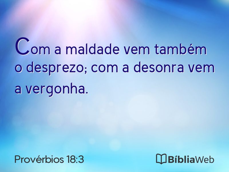 Provérbios 18:3 em imagem para compartilhar