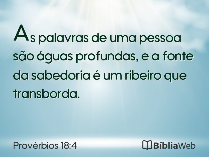 Provérbios 18:4 em imagem para compartilhar