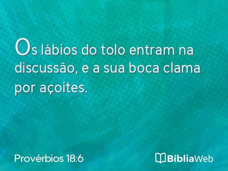 Provérbios 18:6 em imagem para compartilhar