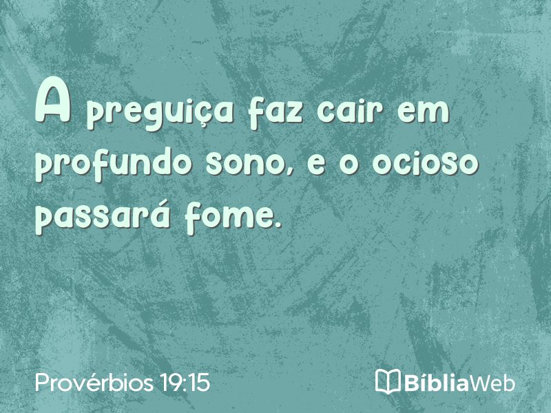 Provérbios 19:15 em imagem para compartilhar