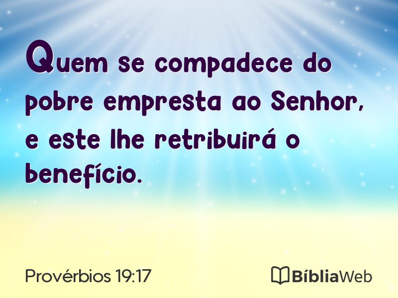 Provérbios 19:17 em imagem para compartilhar