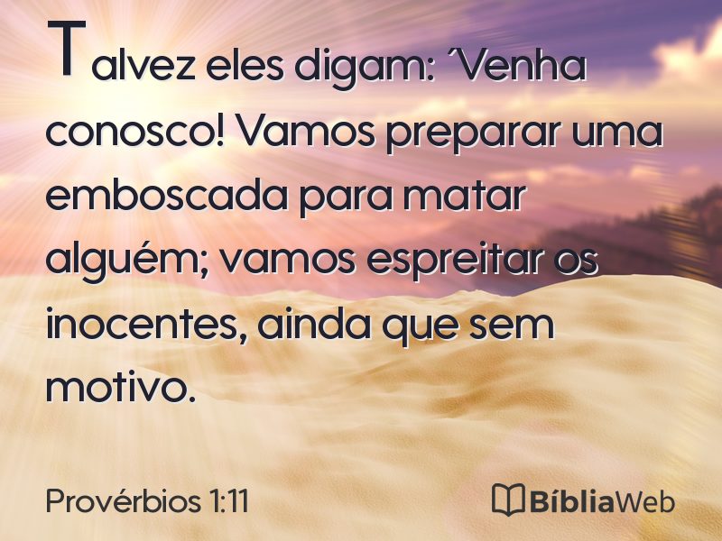 Provérbios 1:11 em imagem para compartilhar