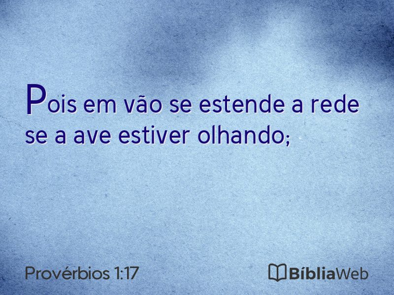 Provérbios 1:17 em imagem para compartilhar