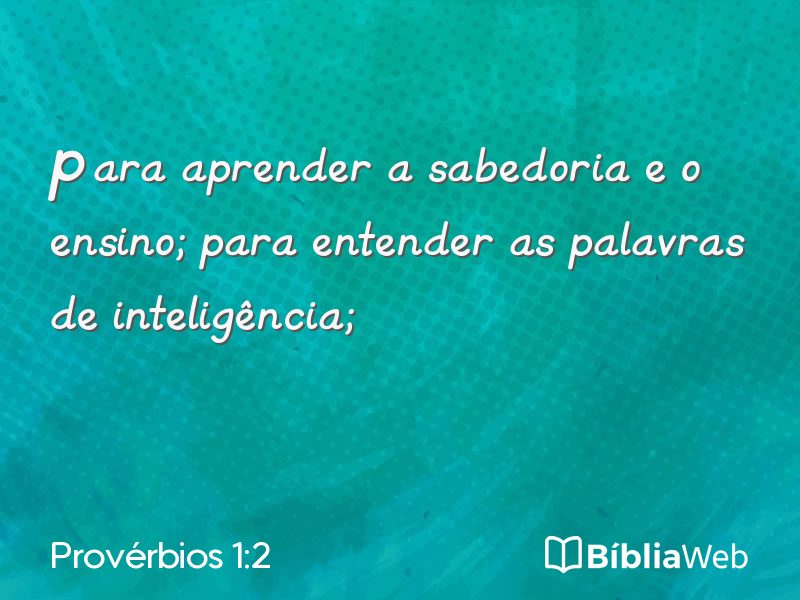 Provérbios 1:2 em imagem para compartilhar