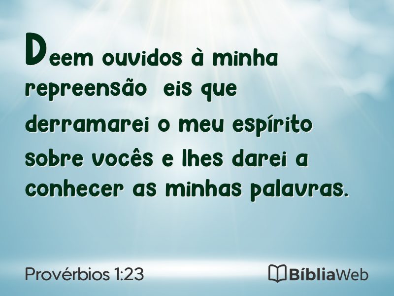 Provérbios 1:23 em imagem para compartilhar