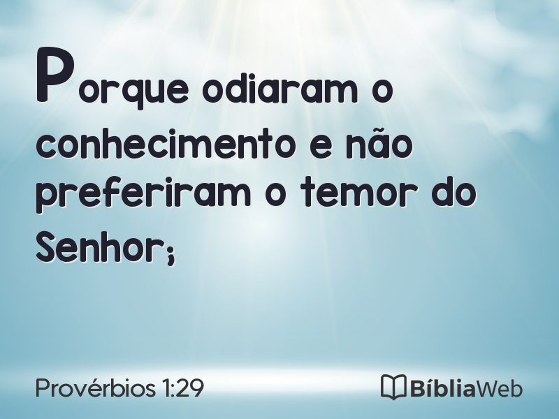 Provérbios 1:29 em imagem para compartilhar