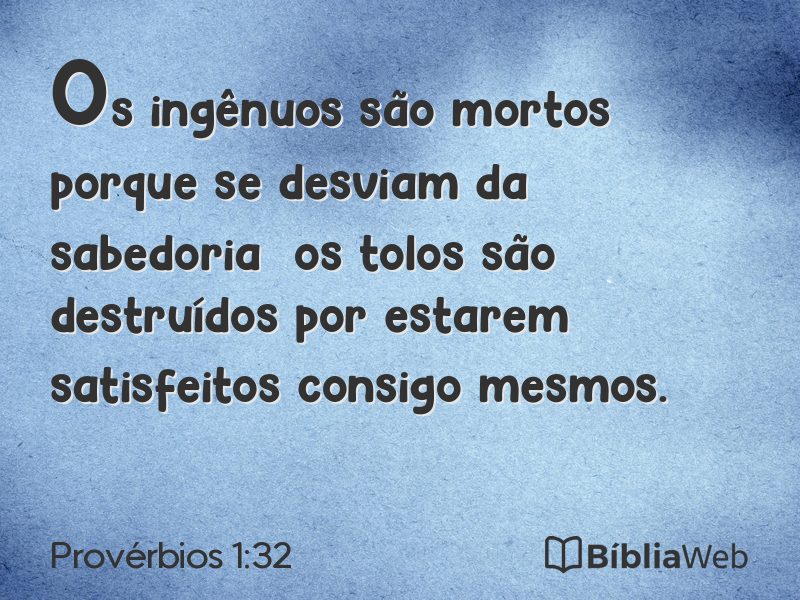 Provérbios 1:32 em imagem para compartilhar