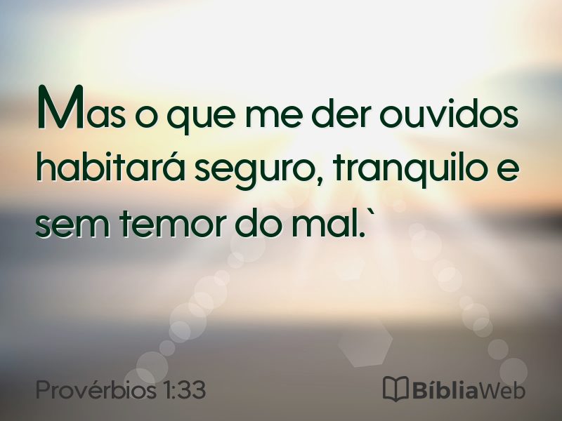 Provérbios 1:33 em imagem para compartilhar