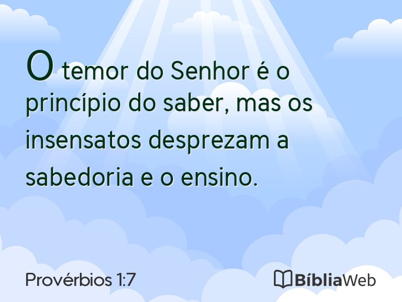 Provérbios 1:7 em imagem para compartilhar